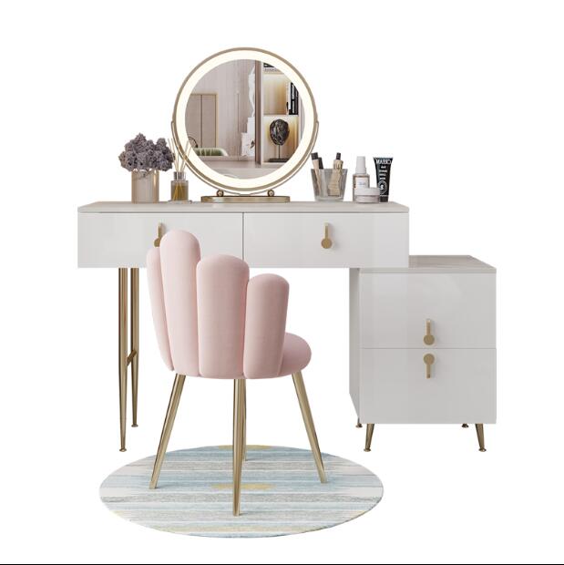 Nordic Light luxury rock board dresser storage cabinet modern simple makeup table creative net red bedroom