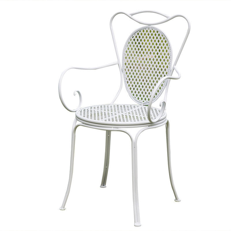 Nordic Open Balcony Negotiation Table Outdoor Garden White leisure Table And Chair Combination Patio Furniture Set