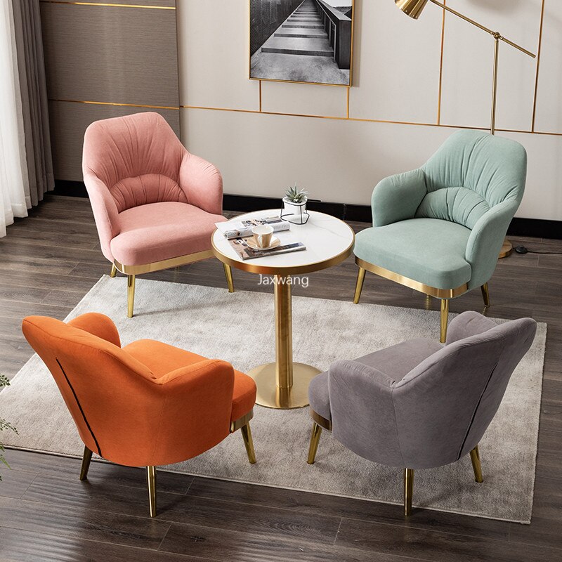 Nordic Single Sofa Home Furniture Armchair Luxury Balcony Living Room Lounge Chair Single Sofa Minimalist Modern Fabric Armchair