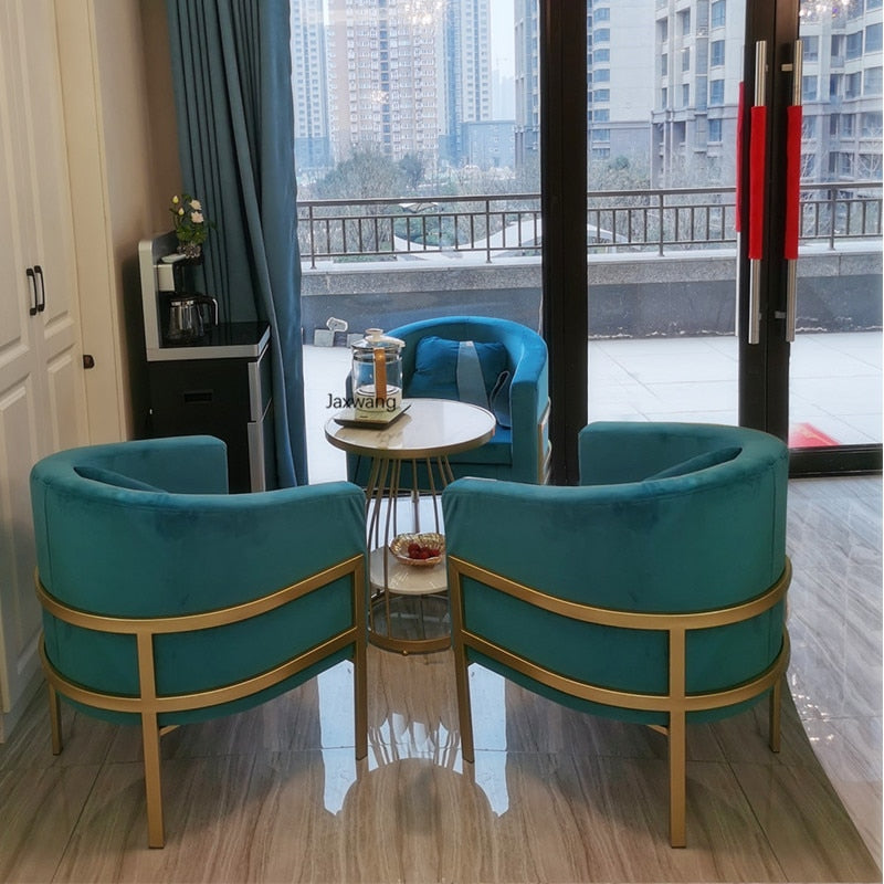 Nordic Single Sofa Luxury Single Sofa Living Room Lazy Iron Chair Lounge Minimalist Modern Backrest Armchair Designer Armchair
