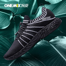 将图片加载到图库查看器,ONEMIX Men's 2021 New Black Running Shoes for Men Waterproof Breathable Training Sneakers Male Outdoor Anti-Slip Trekking Sports Shoes