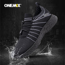 将图片加载到图库查看器,ONEMIX Men's 2021 New Black Running Shoes for Men Waterproof Breathable Training Sneakers Male Outdoor Anti-Slip Trekking Sports Shoes