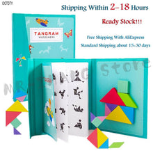 Load image into Gallery viewer, OOTDTY 96 Puzzles Magnetic Tangram Kids Toys Montessori Educational Magic Book Suit parents family Environmental Assemble Games