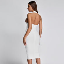 Load image into Gallery viewer, Ocstrade White Bandage Dresses 2019 New Arrivals Summer Deep v Neck Sexy Bodycon Dress Party Women Halter Bandage Dress Rayon