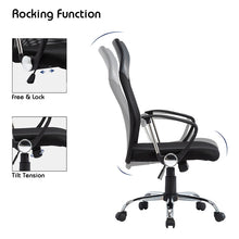 Charger l'image dans la galerie, Office chair with high back and mesh cloth chair with adjustable height, ergonomic, can be rotated and supported by waist. Comfo