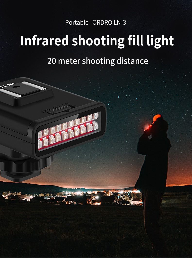 Ordro AC3 Vlog Video Camera Camcorder 4K WiFi Night Vision with IR Light Lens Hood Holder, for YouTube Blogger Shooting