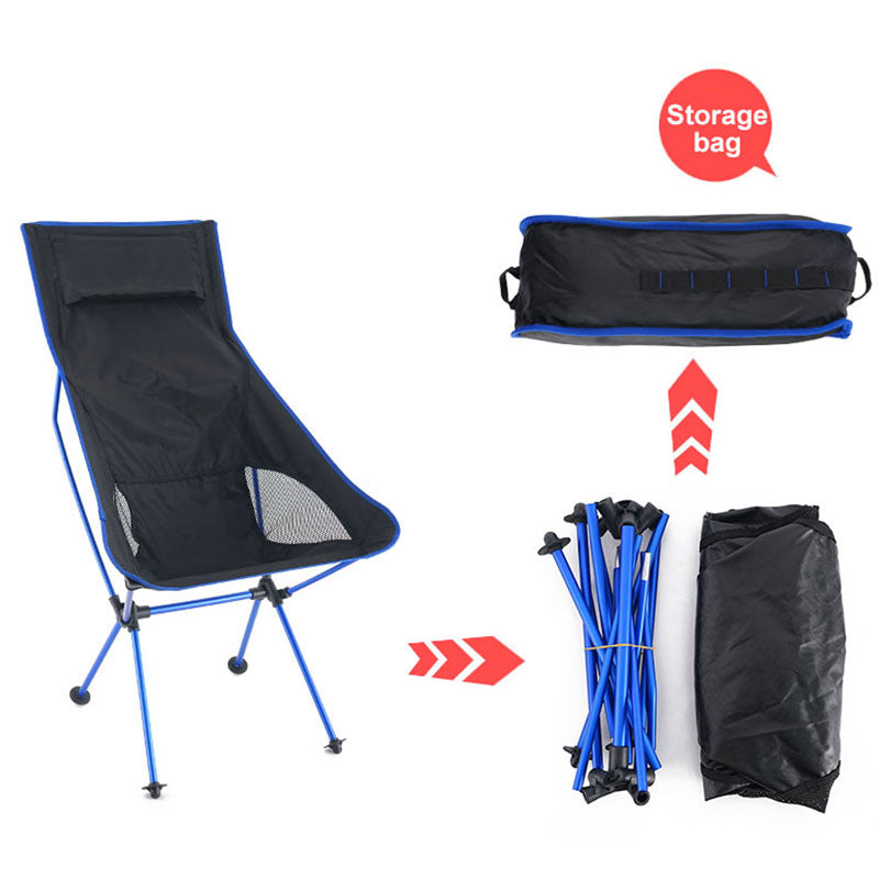 Outdoor Portable Folding Chair Camping Fishing BBQ Travel Moon Chair Ultralight Extended Hiking Picnic Home Office Chair 캠핑의자