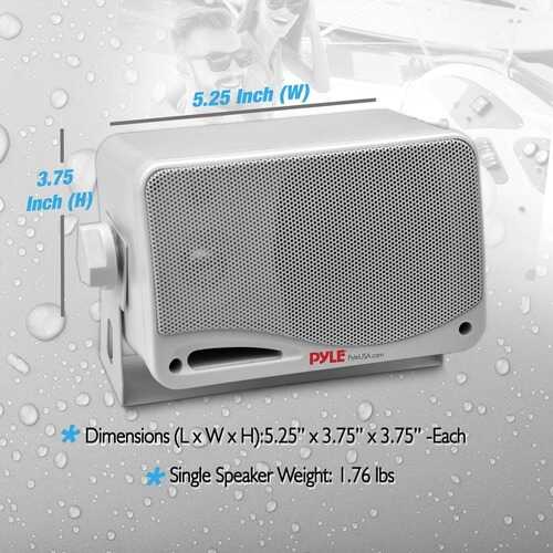 Pyle PDWR42WBT 3.5-Inch 200-Watt 3-Way Indoor/Outdoor Bluetooth Home Speaker System (White)