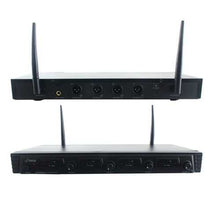 将图片加载到图库查看器,Pyle PDWM4560 UHF Quad-Channel Fixed-Frequency Wireless Microphone System