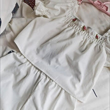 Cargar imagen en el visor de la galería, Pajama Sets Women College Flower Square Collar Loose Cozy Summer Sleepwear Cropped Comfortable Female Homewear Korean Style New
