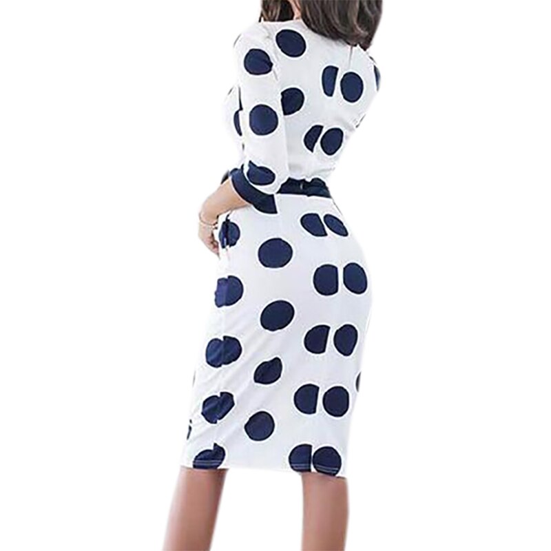 Polka Dot Dress Women 2019 Summer Casual Bodycon Sexy Party Dresses Elegant Midi Club Dress Plus Size bodycon Office Dress GV809