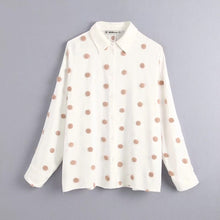 將圖片載入圖庫檢視器 Polka Dot Embroidery Women Long Sleeve Shirt 2019 Autumn Leisure Lady Turn down Collar Blouse Loose Tops S6360