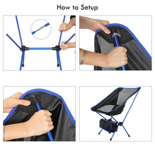 Charger l'image dans la galerie, Portable Camping Beach Chair Lightweight Folding Fishing Outdoor camping Chair Ultra Light Orange Red Dark Blue Beach Chairs