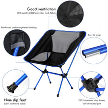 Charger l'image dans la galerie, Portable Camping Beach Chair Lightweight Folding Fishing Outdoor camping Chair Ultra Light Orange Red Dark Blue Beach Chairs