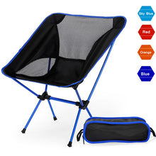 Charger l'image dans la galerie, Portable Camping Beach Chair Lightweight Folding Fishing Outdoor camping Chair Ultra Light Orange Red Dark Blue Beach Chairs