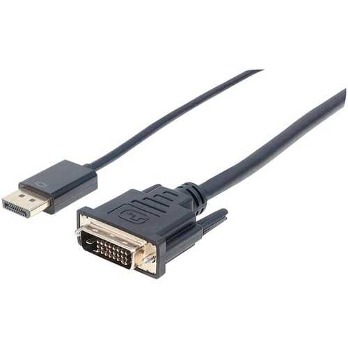 Manhattan Displayport 1.2a Male To Dvi 24+1 Male Cable (6ft) (pack of 1 Ea)