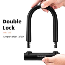 Cargar imagen en el visor de la galería, ROCKBROS  Bicycle U Lock MTB Road Bike Wheel Lock 3 Keys Anti-theft Safety Motorcycle Scooter Cycling Lock Bicycle Accessories