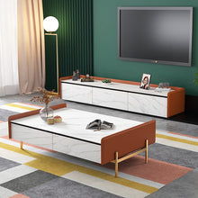 將圖片載入圖庫檢視器 Rock Board Tea Table TV Cabinet Unit Rectangular Northern European Small-Sized Marble Tea Table. Coffee Table