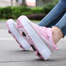 将图片加载到图库查看器,Kids Roller Skate Shoes Boy Girl Wheels Sneakers with Wheels Children Boys Girls Roller Sneakers Fashion Tennis Shoes Casual Shoes