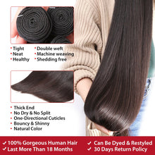 Load image into Gallery viewer, Rosa Beauty 8 to 28 30 40 Inch Natural Color Brazilian Hair Weave 1 3 4 Bundles Straight 100% Remy Human Hair Extensions Weft