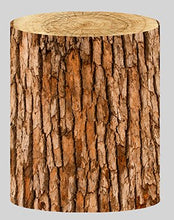 Load image into Gallery viewer, Round Cylinder Plinth Covers Background Elastic Fabric Polyster Customize Size Brown Wood Dessert Table cover