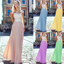 將圖片載入圖庫檢視器 SAGACE Dress Women Lace Elegant Chiffon Patchwork Bandage Boho For Wedding Evening Party Prom Long Dress Plus Size Dress vestidos *24