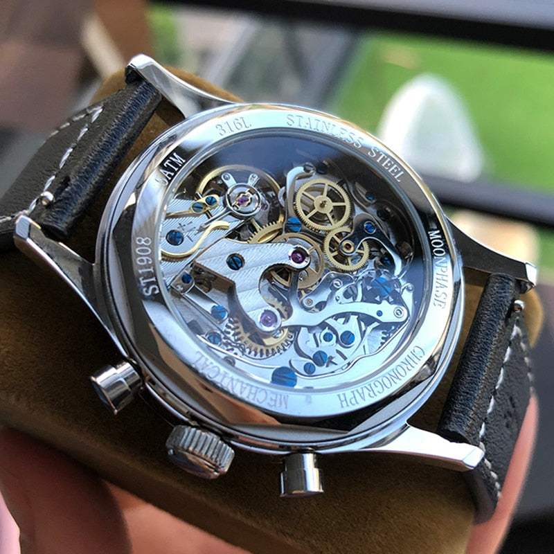 SUGESS Seagull 1963 Movement Chronograph Watch Mechanical 38mm Gooseneck For Men Luminous 5Bar Waterproof 2020 Top Brand Luxury