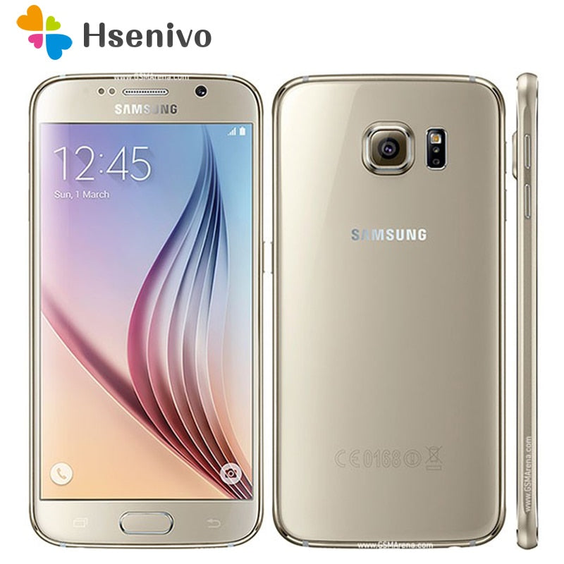 Samsung S6 Refurbished-Original Unlocked  S6 Android MobilePhone G920F G920V G920A G920P 3GB 32GB 5.1 & 16.0 MP 4G LTE Octa Core