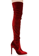 Cargar imagen en el visor de la galería, Sestito 2018 Women Sexy Shinning Flock Pointed Toe Slim Over-the-knee Boots Lady Stiletto High Heels Long Boots Girls Zip Shoes