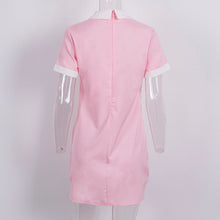 Charger l'image dans la galerie, Women's Dress Collar Short Sleeve Solid Female Turn Down Collar Womens Office Dresses Woman Short Mini Dress outfits