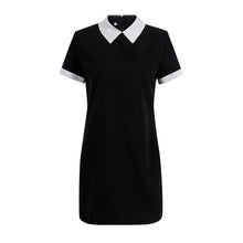 Charger l'image dans la galerie, Women's Dress Collar Short Sleeve Solid Female Turn Down Collar Womens Office Dresses Woman Short Mini Dress outfits