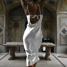 Charger l'image dans la galerie, Sexy party dress long gold satin dress silk dress white club dress midi elegant dresses korean Christmas vestidos casual