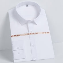 Cargar imagen en el visor de la galería, Men's Bamboo Fiber Shirts Solid Color Slim Fit Long Sleeve Dress Shirts Smart Casual Business Spring and Autumn Top