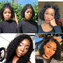 Cargar imagen en el visor de la galería, Short Curly Bob Wigs For Women Brazilian Lace Front Human Hair Wigs 13x4 Bob Lace Front Wig Pre Plucked With Baby Hair Remy