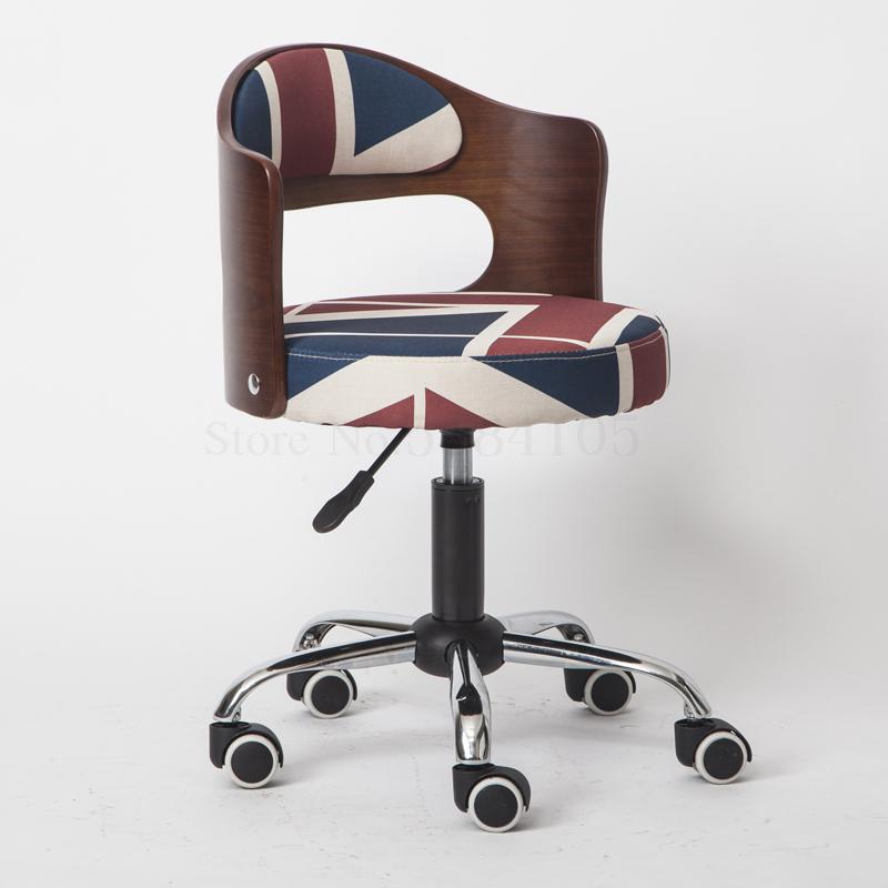 Simple Bar Chair, Domestic Lift Swivel Chair, Solid Wood Back, Manicure Chair, Bar Counter, High Stool, Beauty Salon, Round Stoo