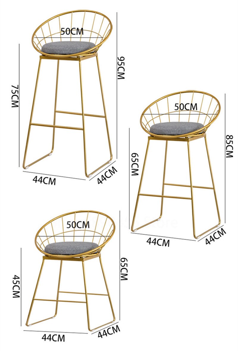 Simple High Chair Simple Wrought Iron Bar Stools Gold Stool Modern Chairs Dining Chair Nordic Leisure Bar Table Chairs