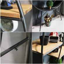 將圖片載入圖庫檢視器 Simple Modern Wrought Iron Plaid Bookcase Features Restaurant Bar Floor Rack Living Room Partition Wall Bookcase Wheel Frame