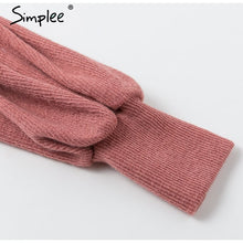 將圖片載入圖庫檢視器 Simplee Turtleneck Lantern Sleeve Women's Dress Elegant Female Winter Sweater Ďress Casual Streetwear solid ladies midi dress 2019