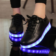 将图片加载到图库查看器,Kids USB Charger Glowing Sneakers Children Led Casual Shoes Unisex Boys Girls LED Slippers Luminous Sneakers Girls Breathable Shoes Size 27-42