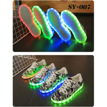 将图片加载到图库查看器,Kids USB Charger Glowing Sneakers Children Led Casual Shoes Unisex Boys Girls LED Slippers Luminous Sneakers Girls Breathable Shoes Size 27-42