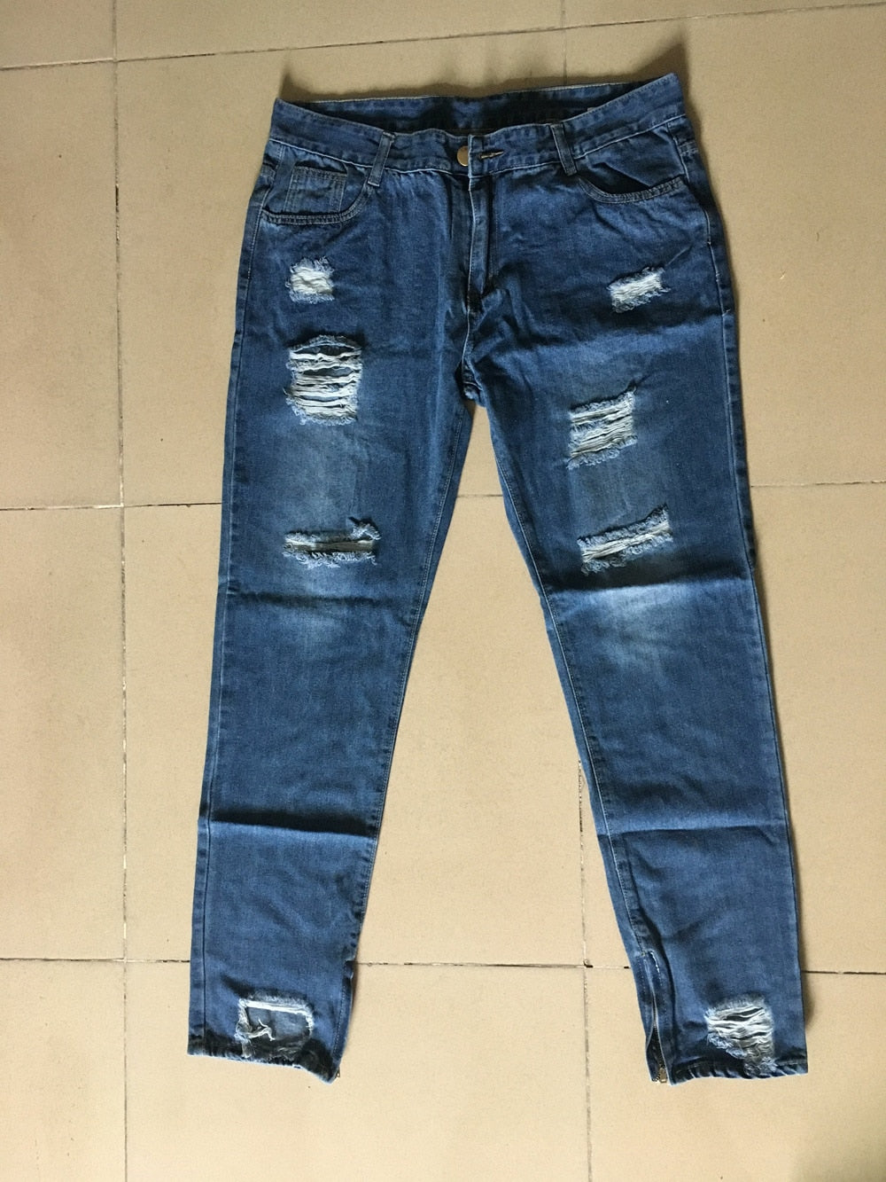 Skinny Ripped Jeans For Men Male Blue Motorcycle Jeans Denim Pants Fashion Brand Hole Biker Jeans Plus Size S-3XL