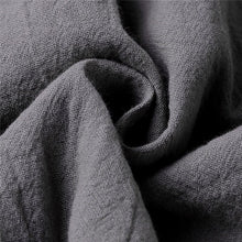 將圖片載入圖庫檢視器 Spring Summer Dress Casual Loose Women O Neck 3/4 Sleeve Ruffle Swing Cotton Solid Color Knee Length Dress