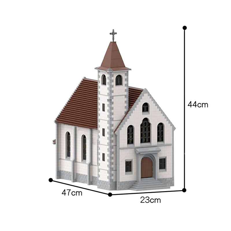 Street View House Model Church City Scene Constructor Educational Toys Building Blocks Bricks. Children Kids Christmas Gifts
