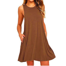 將圖片載入圖庫檢視器 Summer Cotton Dress Women Sleeveless Beach Black Dress Casual  Pocket Loose Dress Female Plus Size Dress Fashion Clothing