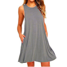將圖片載入圖庫檢視器 Summer Cotton Dress Women Sleeveless Beach Black Dress Casual  Pocket Loose Dress Female Plus Size Dress Fashion Clothing