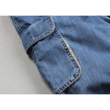 将图片加载到图库查看器,Men's Jeans Denim Shorts Cotton Cargo Shorts Big Pocket Loose Baggy Wide Leg Embroidery Bermuda Beach Boardshort