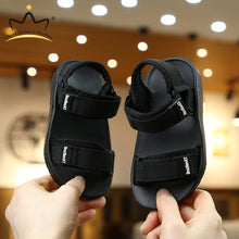 将图片加载到图库查看器,Summer New Canvas Sandals Boys Girls Sandals Solid Color Soft Soled Anti-Slip Children Kids Shoes Summer Beach Sandals