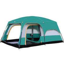 将图片加载到图库查看器,Super Large Camping Tent Double Layers Waterproof 6-10 Person 430x305x200cm Two Bedroom One Living Room Tent Family Party