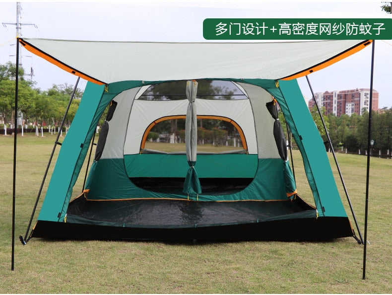 Super Large Camping Tent Double Layers Waterproof 6-10 Person 430x305x200cm Two Bedroom One Living Room Tent Family Party