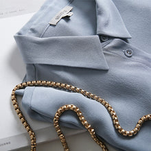 將圖片載入圖庫檢視器 SuyaDream Silk Blouses Woman 22MM 100% REAL SILK CREPE Solid Long Sleeve Turn Down Collar Office Chic Blouse 2020 Elegant Shirt